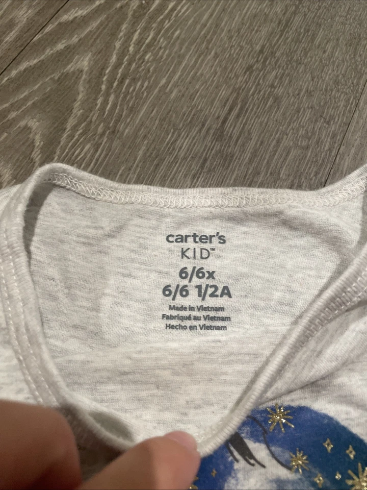 Camisa Carter’s Unicorn Talla 6 Manga Larga Para Niñas Color Gris Foto 3 de 4