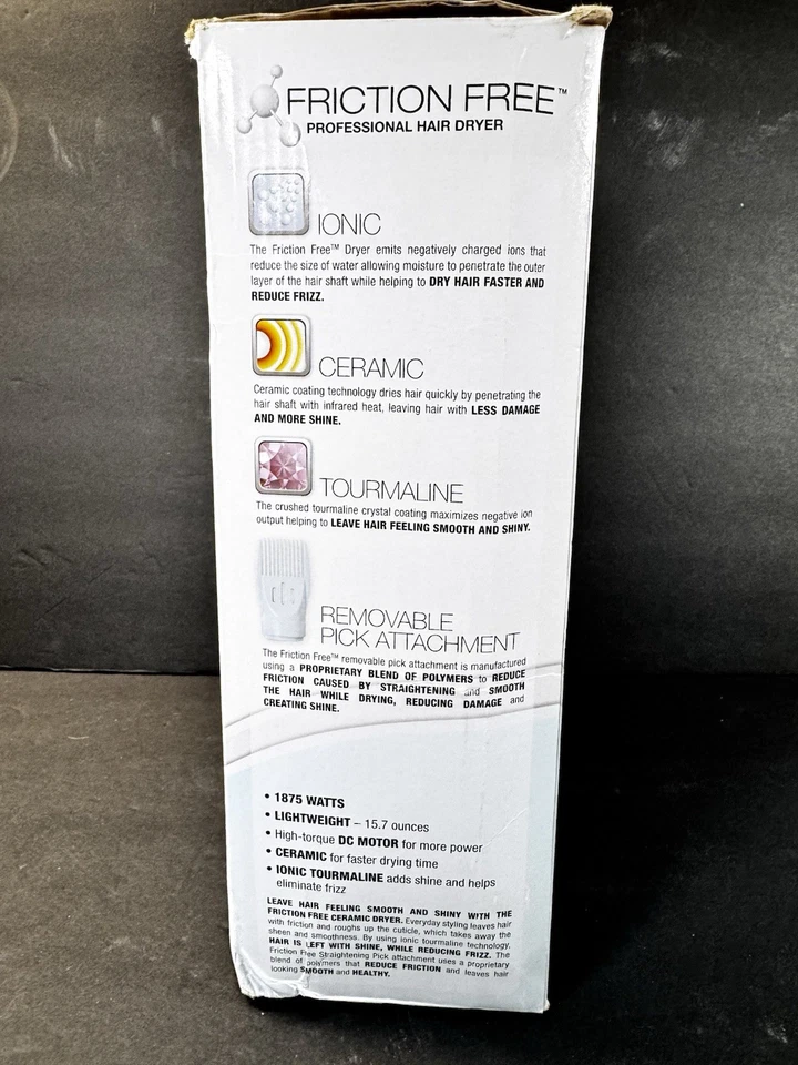 Cricket Professional Hair Dryer Friction Free1875 Watts Ionic Ceramic Tourmaline - Image 4 of 4