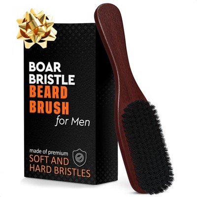 Soft Beard Brush for Men   Soft Boar Bristle Beard Brush with Handle, 9'' Wood...