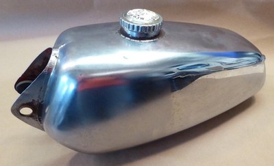 1973-1974 Husqvarna 400 CR used steel gas fuel tank had paint removed some dents