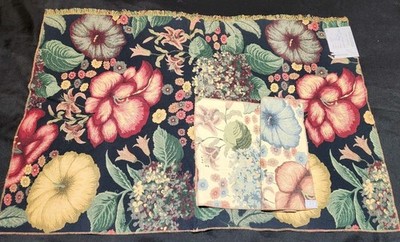 Vintage Bassett Mcnab 100% Cotton Fabric Sample-floral Pattern 24''×37''-g1025