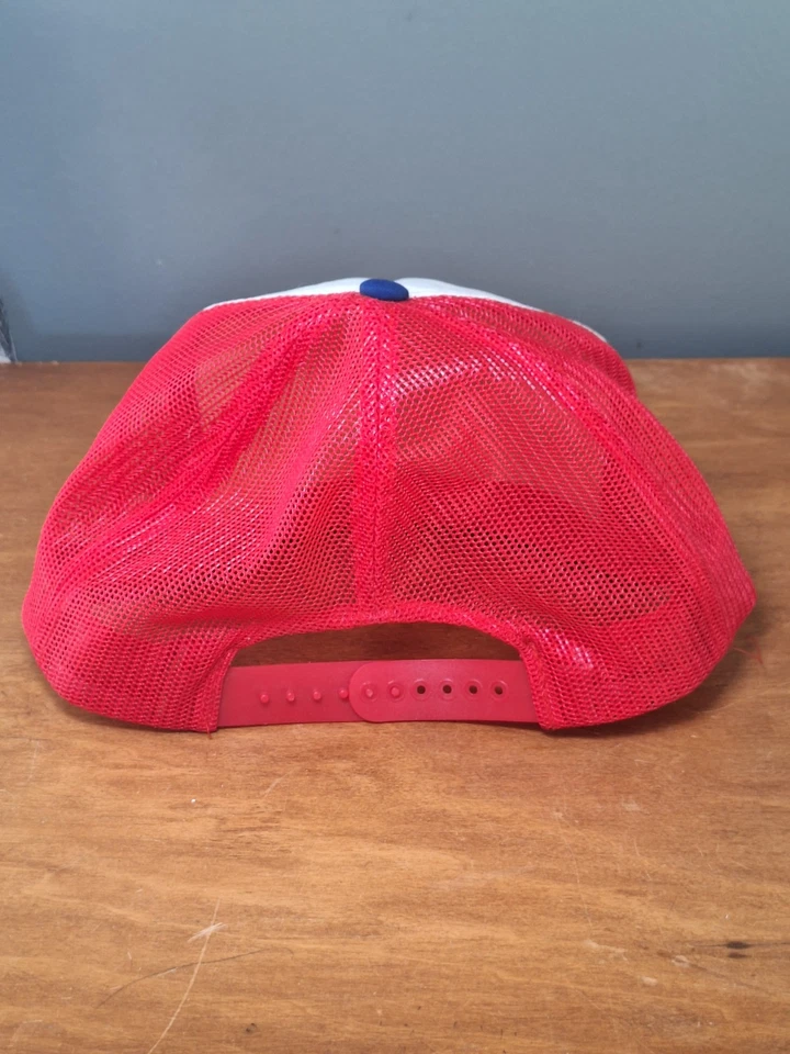 Vintage McDonalds Trucker Hat USA 1984 LOS ANGELES OLYMPICS RED White Blue - Image 4 of 4