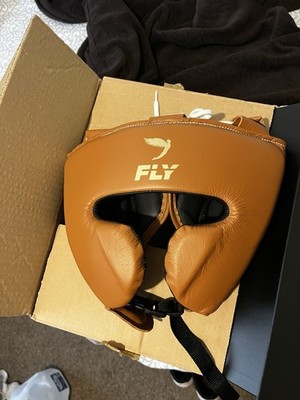 Fly Knight premium Boxing Headgear Size L, Tan (Winning, Reyes, Rival, Everlast)