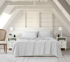 Luxury Cotton Blend 4-Piece Sheet Set King Light Gray