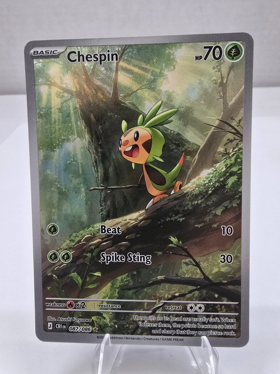 Pokémon Card TCG: Chespin 087/086 Illustration Rare (IR) Chaos