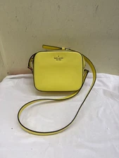 Kate Spade Yellow Leather Crossbody Purse Bag AS IS - small marks