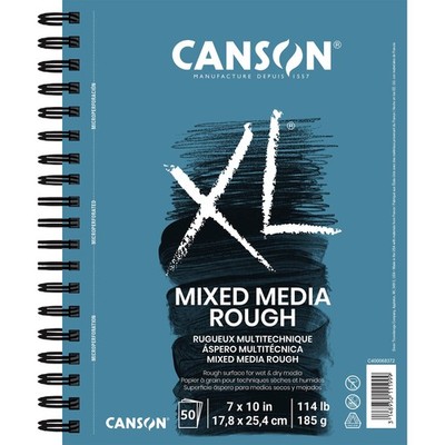 XL Series Mixed Media Pad, Rough Texture, Side Wire, 7x10 inches, 50 Sheets  ...