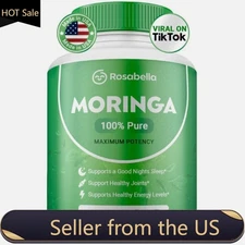 R0saьe11a Moringa Capsules - Pure Nutrient-Rich Moringa Powder, Natural Green