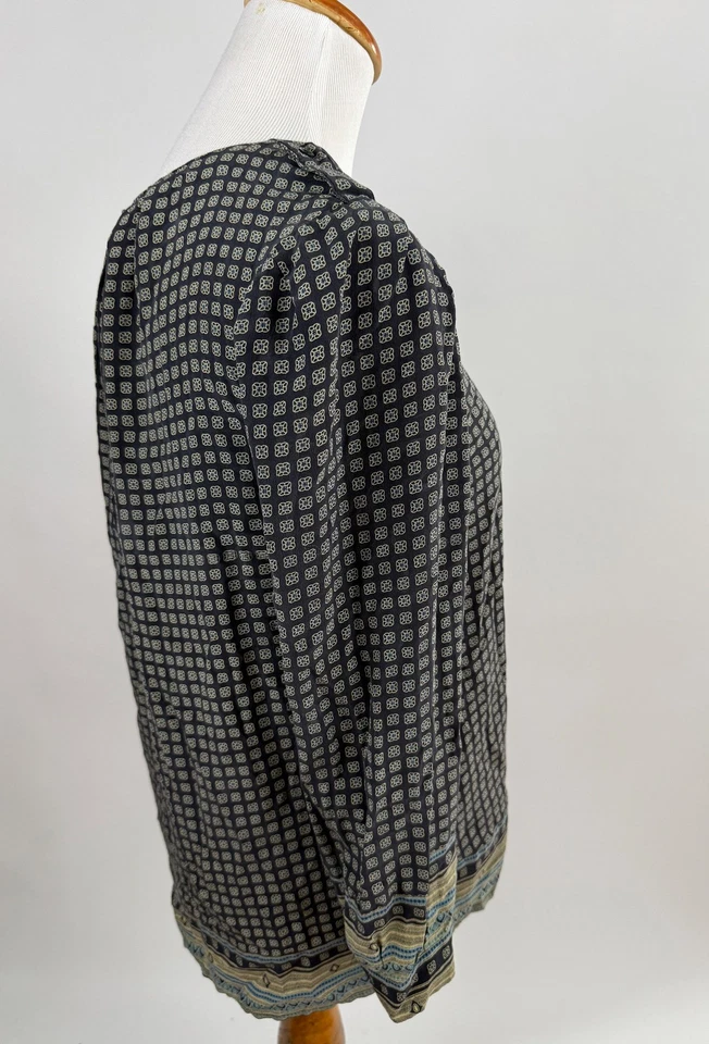 JOIE черный геометрический принт шелк верхний женщин M - Изображение 2 из 4