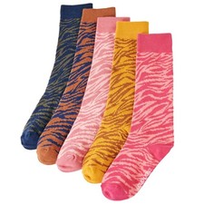Chaussettes pour Enfants Soquettes Tout-petits 5 Paires Imprimé Zèbre EU 23-26 v