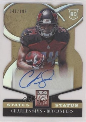 2014 Panini Elite Status Gold Die-Cut /199 Charles Sims #119 Rookie Auto RC 1q2