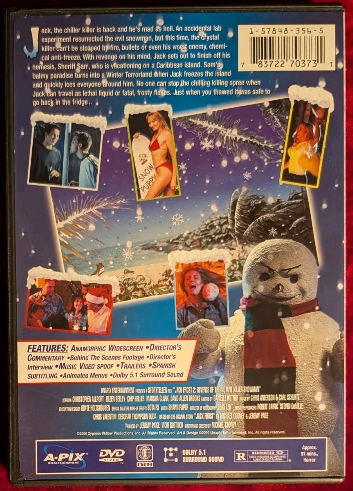 Jack Frost 2: Revenge of the Mutant Killer Snowman (DVD, 2000) for