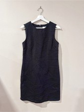 Alfred Sung Sheath Dress Women 4 Black Textured Stretch Office Quiet Luxury