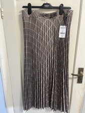 Next Women’s Pleated Check Midi Skirt Size 14 RRP £52