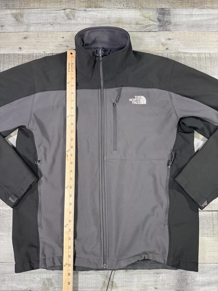 Chaqueta The North Face Para Hombre Grande Negra Gris Softshell Forrada de Vellón Cremallera Completa Foto 4 de 4