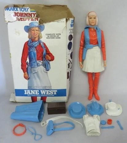 Rare 1975 Vintage Louis MARX Jane West - Salmon Red Color Doll w/Box (VG) 22pcs