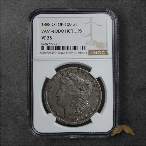 1888-O Morgan Silver Dollar $1 - NGC VF25 - VAM-4 DDO Hot Lips - New Orleans