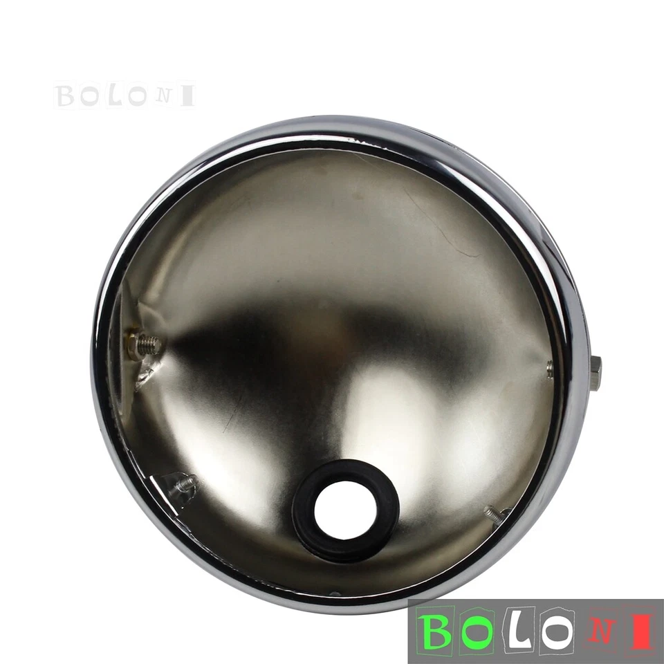 For Harley Motorcycle 7" Headlight Housing Headlamp Light Bulb Bucket Chrome - Image 2 of 4