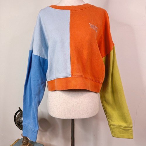 Simon Miller Colorblock Sweatshirt bunt cropped gesticktes Logo Gr. M