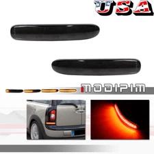 2X Smoke Lens LED Bumper Reflectors Rear Light For 08-14 Mini Cooper Clubman R55
