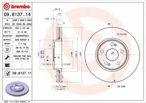 BREMBO BREMSSCHEIBEN + BELÄGE VORNE + HINTEN für RENAULT SAFRANE II 2.2 dT 1996-2000 - Bild 2 von 9