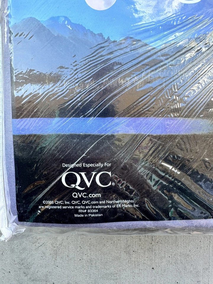 Nuevo juego de sábanas dobles Northern Nights púrpura 100 % algodón egipcio 2005 QVC Foto 3 de 4