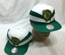 NEW Boston Celtics Mitchell & Ness Flat Brim Hat Cap Gold Logo Adjustable FREESP