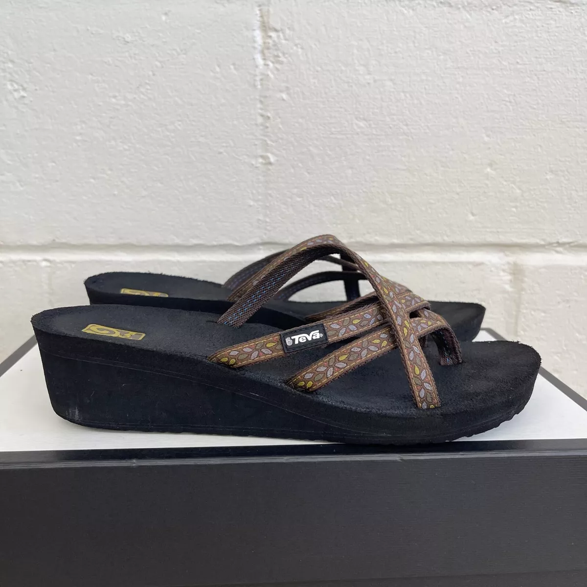 Teva black sales wedge sandal