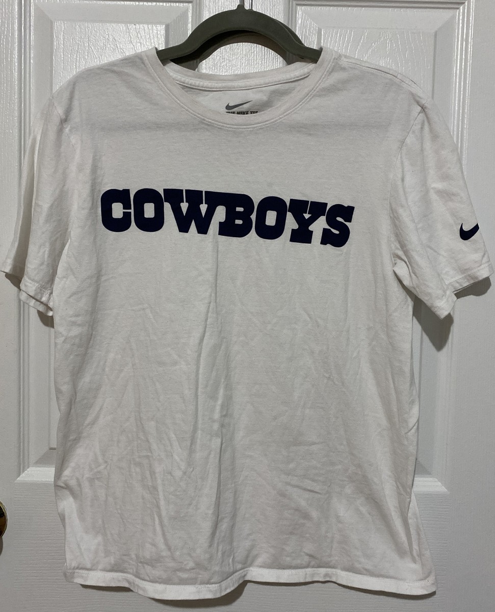 The Nike Tee Dallas Cowboys White Blue Short Sleeve Mens Shirt
