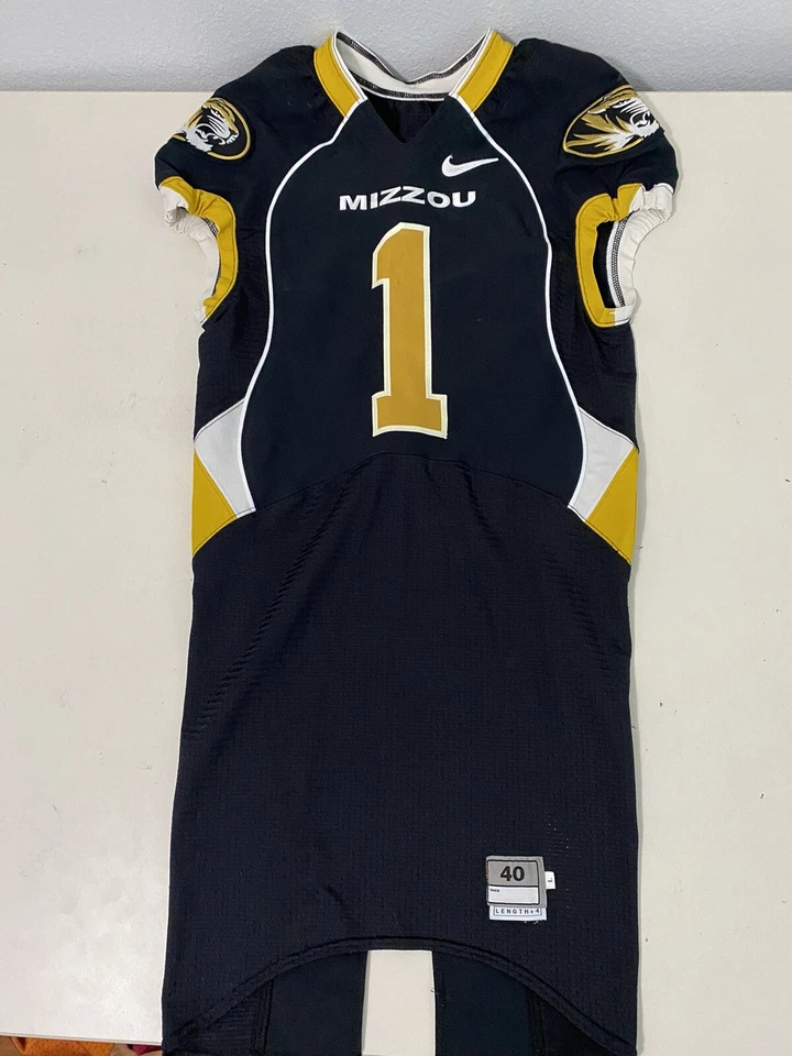 Rare Black Nike Mizzou Missouri Tigers Football Game Jersey Men's 40 L Large - Image 2 of 4