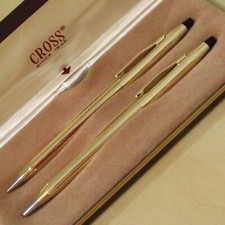 12kt gold filled vintage pen & pencil set CROSS sheaffer parker waterman style
