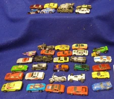 LOT OF  37 VARIETY OF VARIOUS DIECAST CARS  - MATTEL HOT WHEELS MATCHBOX USED