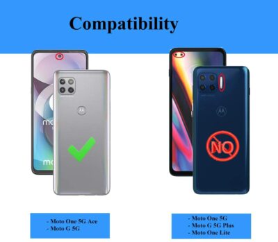 Bundle+ For Moto One 5G ACE Moto G 5G Full Body Ring Clear Case