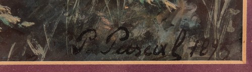 Paul B. Pascal French 1832 - 1903 Watercolor Gouache Painting Signed Dated 1895 - Picture 9 of 14