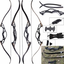 62" Recurve Bow Archery Takedown Aluminum Riser 30-60lbs American Hunting Shoot