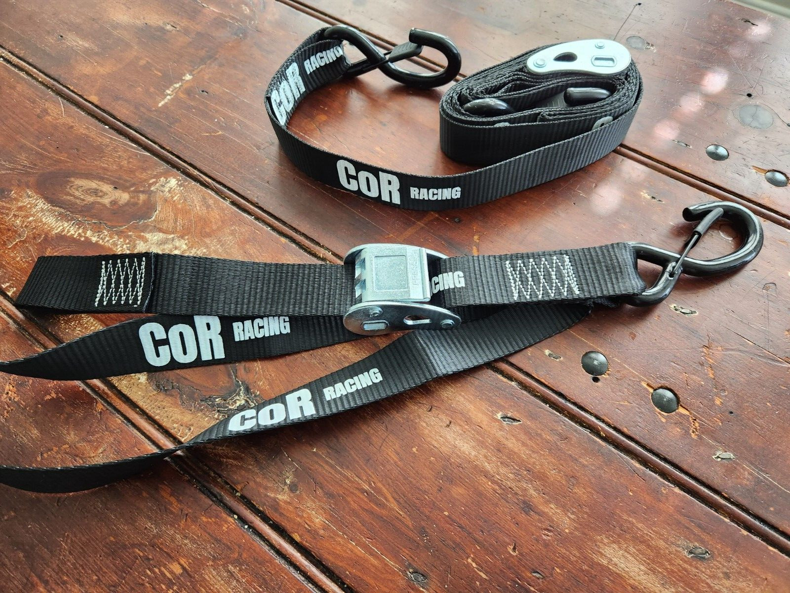 Pair of 1.5" wide Quick Release Heavy Duty Dirt Bike Tie Downs with Clip Hooks