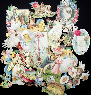 Anna Griffin  30 Pc - 3D EASTER Stickers & Gold DRESDENS | SPRING Embellishments