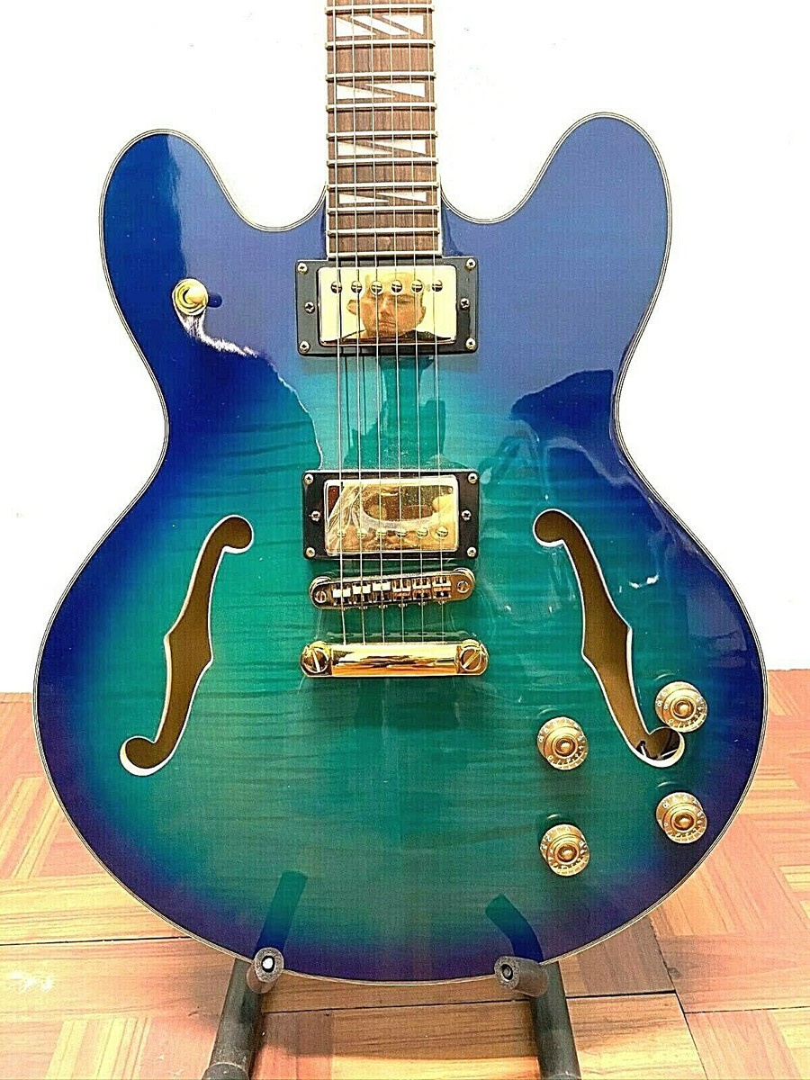 Semi Hollow Jazz Electric Guitar (Blue) | eBay
