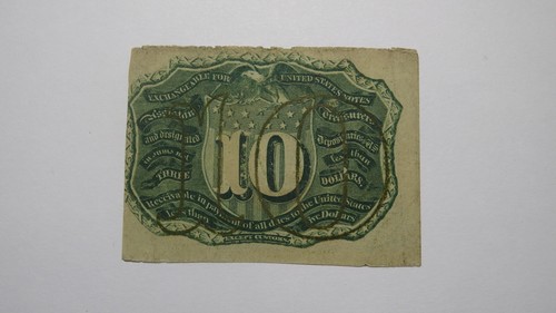 1863 $.10 Second Issue Fractional Currency Obsolete Bank Note Bill 2nd FINE! - Picture 2 of 2