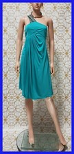 NEW VERSACE JEANS COUTURE BLUE EMBELLISHED ONE SHOULDER DRESS IT 46 