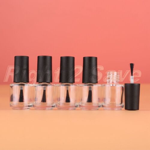 5/10Pcs 5ML Empty Nail Art Polish Glass Bottles with Brush Refillable Portable - Picture 1 of 7