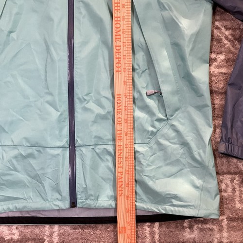 MontBell Thunder Pass Rain Jacket Storm Grey Ocean Wave Women Sz XL - Picture 5 of 13