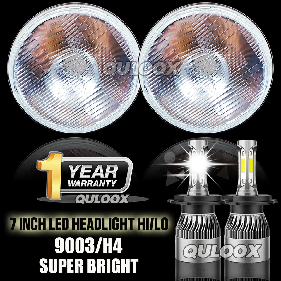 For Dodge D100 D200 D300 Pickup 7inch Round LED Headlights Hi/Lo Sealed Beam 2X - Image 3 of 4