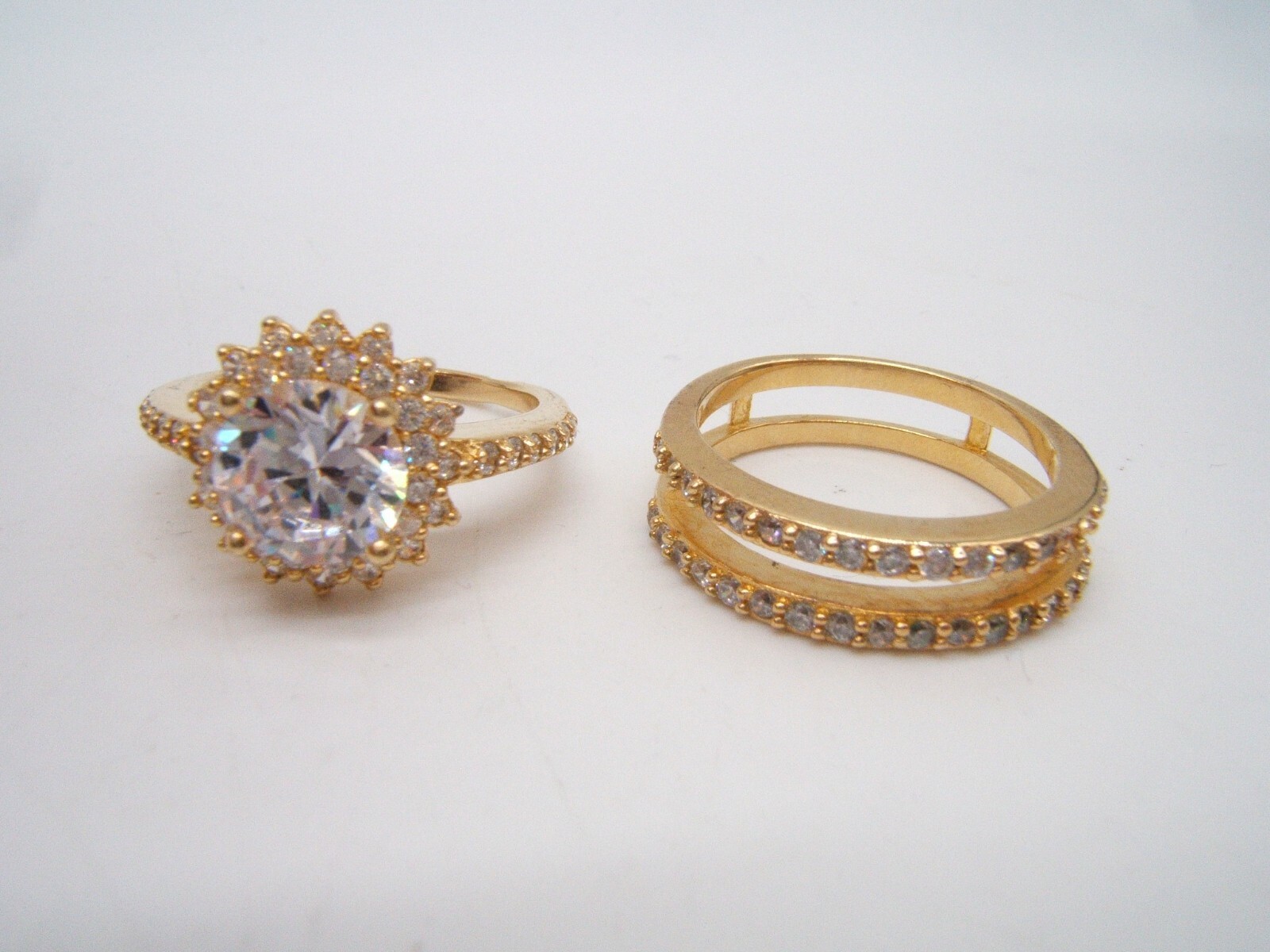 INTERLOCKING STERLING SILVER RINGS BY SETA WITH C… - image 2