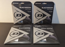 DUNLOP BLACK WIDOW 16G/1.31MM TENNIS STRING  4 PACKS 160 FT  BLACK NEW