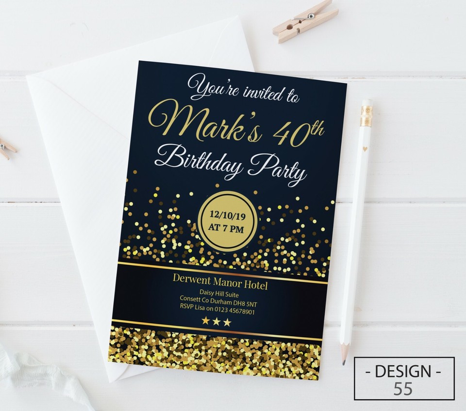 18th 21st 30th 40th 50th 60th Birthday Invitations Personalised, Party