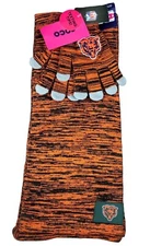 Chicago Bears NFL FOCO Color Blend Infinity Scarf  And Gloves Black Orange NWT