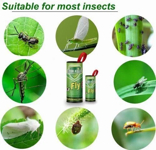 16 rollos de papel pegajoso para moscas para atrapar insectos tira pegatina para moscas no tóxico EE. UU. Foto 3 de 4