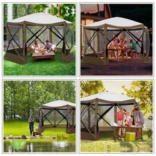 12x12 Pop up Gazebo Outdoor Camping Tent Waterproof Screen House Room Canopy