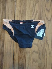 TYR Size 28 Men's Black And Peach Swimsuit